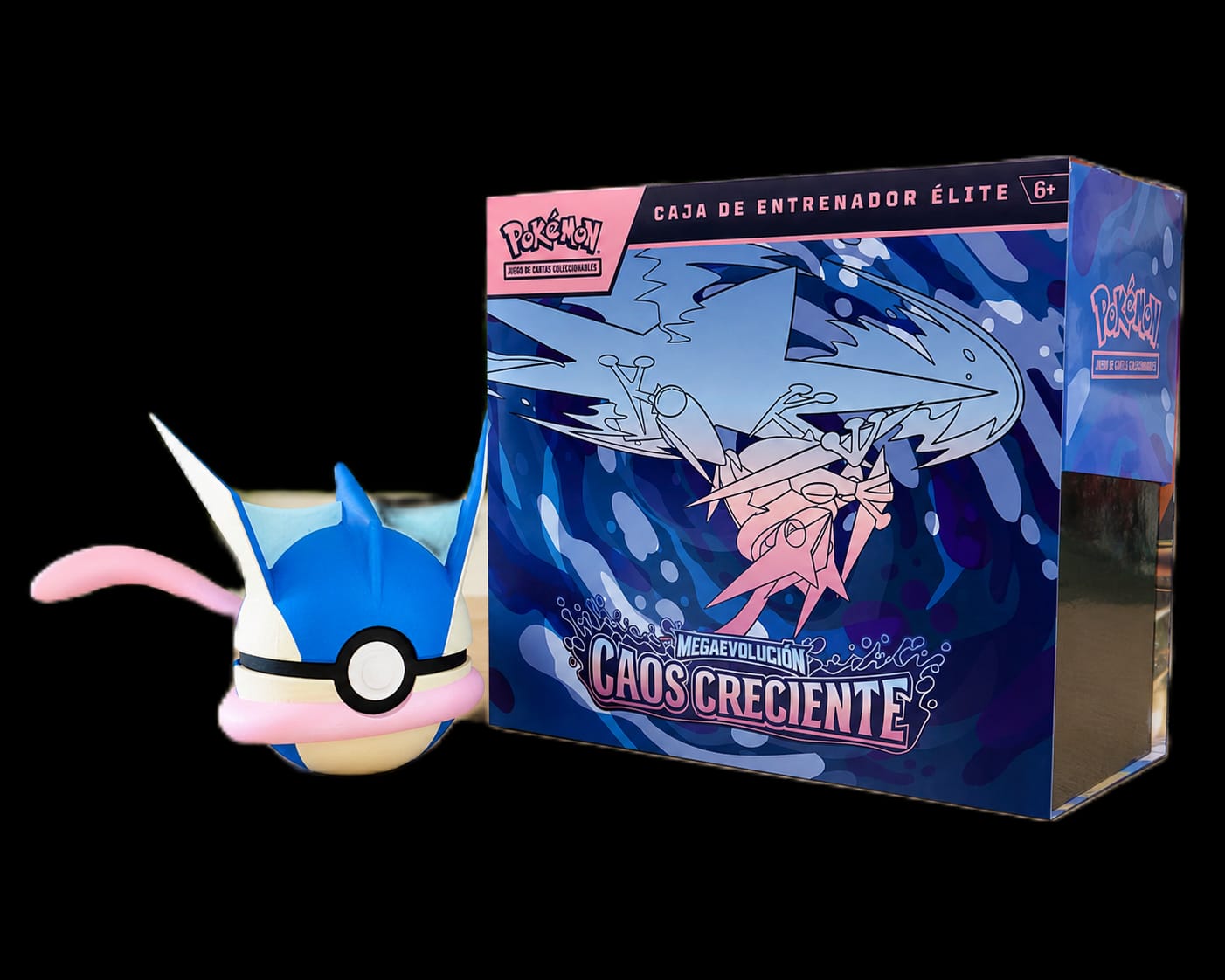 PACK - POKEMON TCG - ETB MEGA EVOLUCIONES CAOS CRECIENTE ( ESPAÑOL ) + POKEBALL GRENINJA