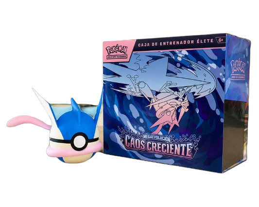 PACK - POKEMON TCG - ETB MEGA EVOLUCIONES CAOS CRECIENTE ( ESPAÑOL ) + POKEBALL GRENINJA